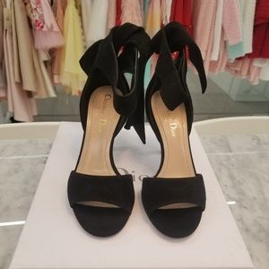 Christian Dior La Bella D suede tie back heels